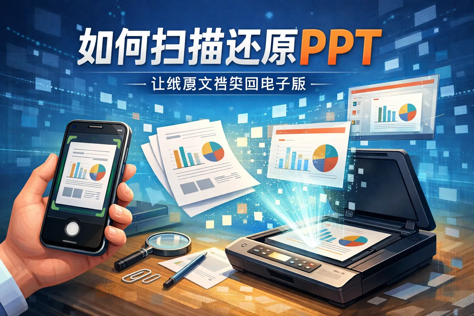 如何扫描还原ppt