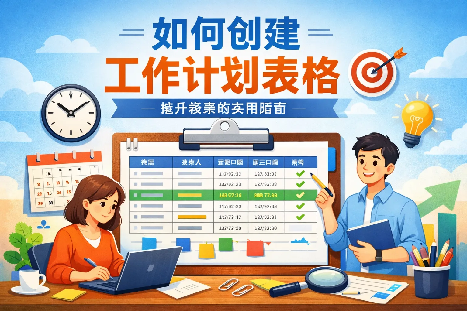 如何创建工作计划表格