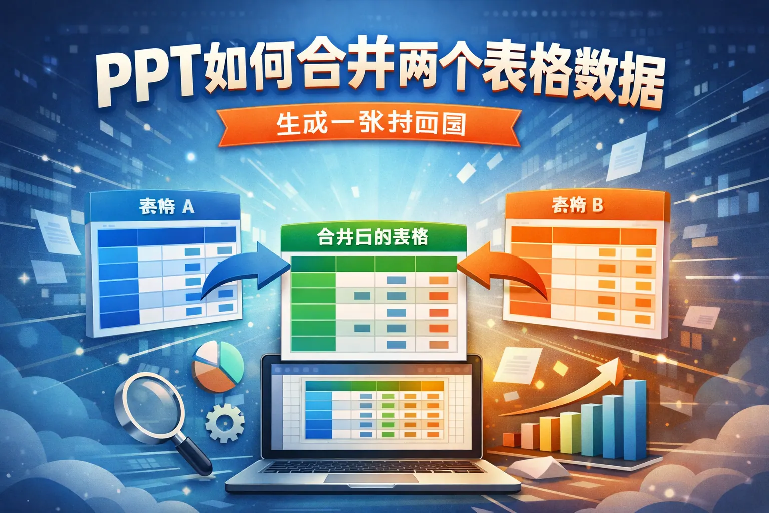 ppt如何合并两个表格数据