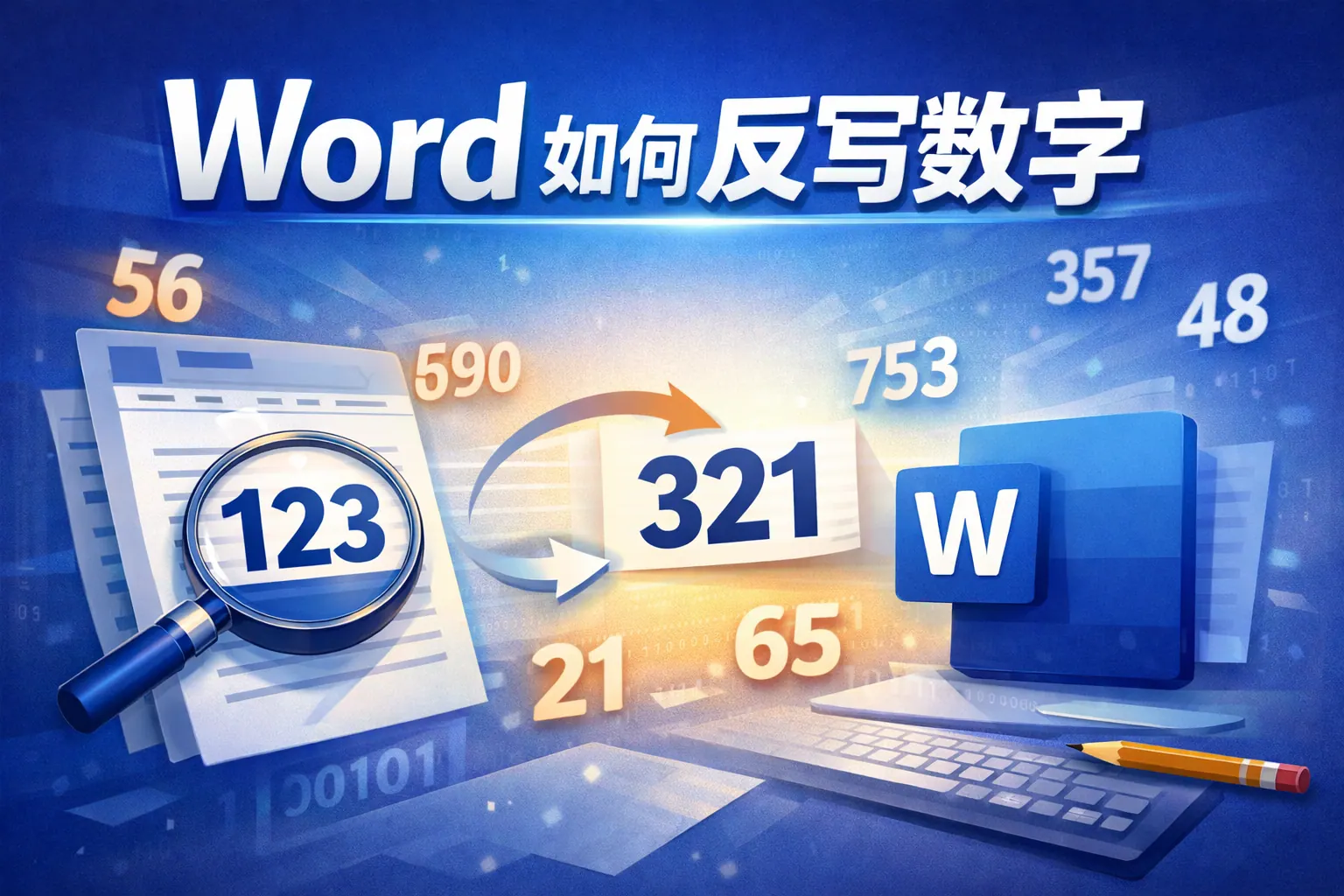 word如何反写数字