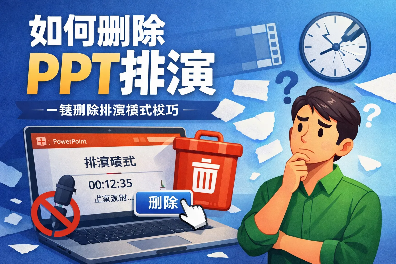如何删除ppt排演