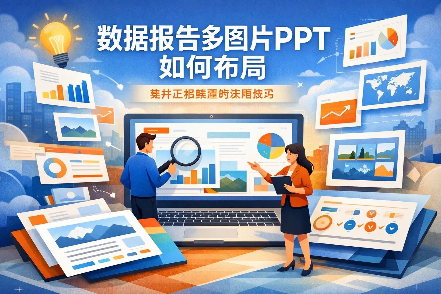 数据报告多图片ppt如何布局