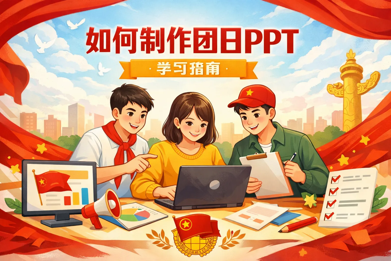 如何制作团日ppt