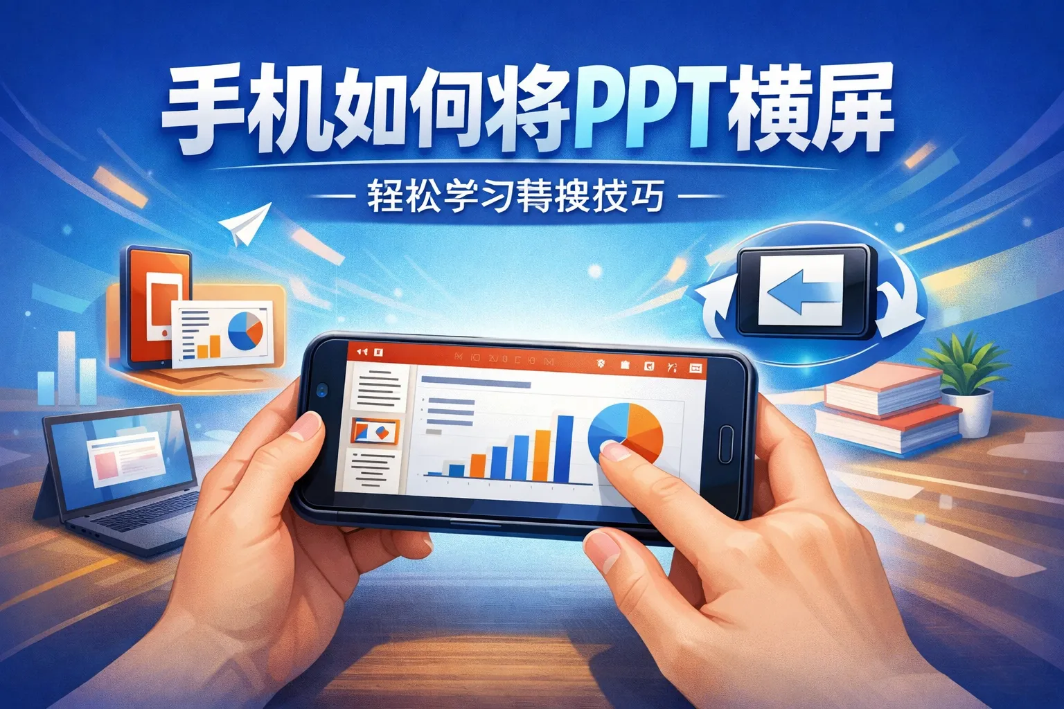 手机如何将PPT横屏