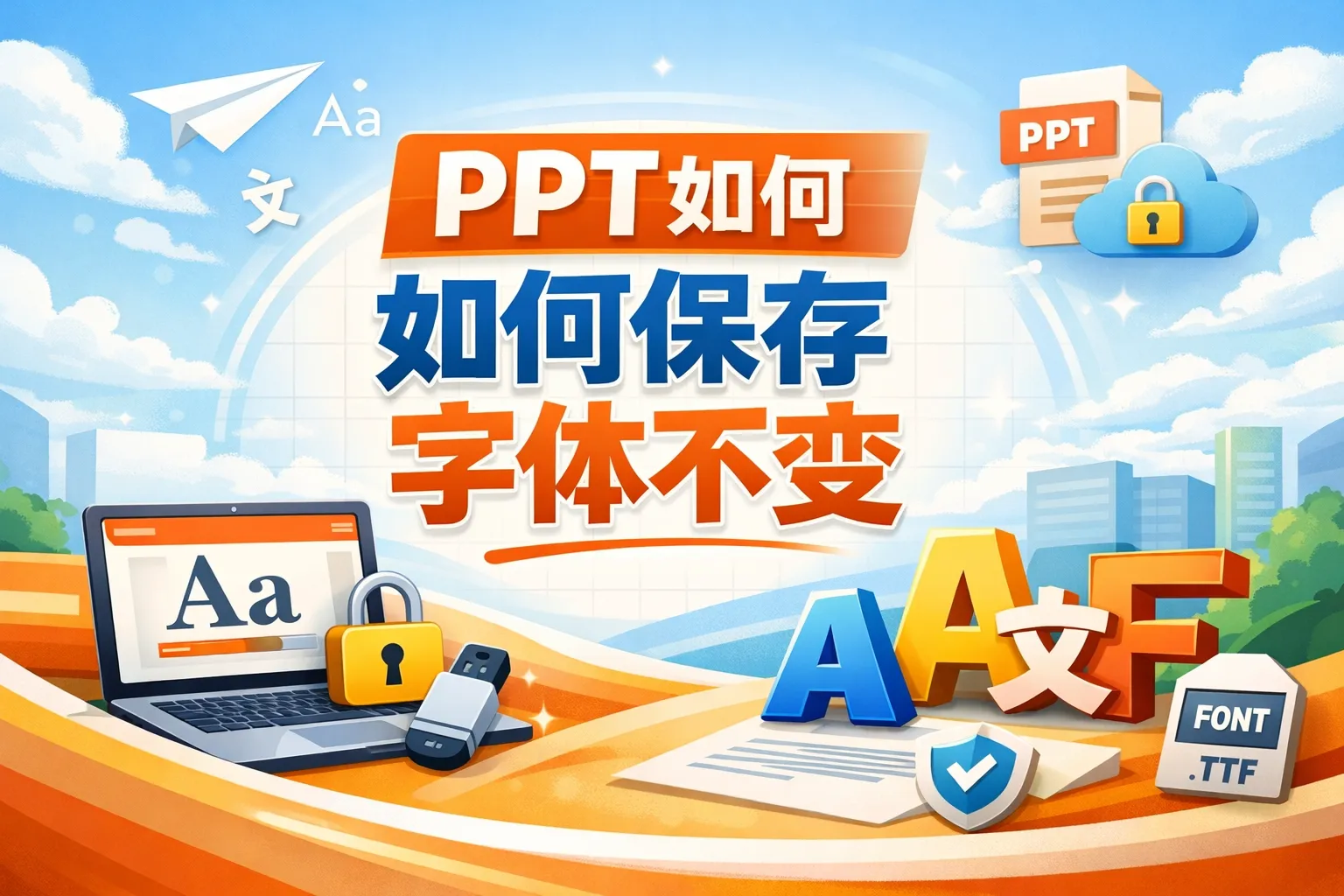 ppt如何保存字体不变