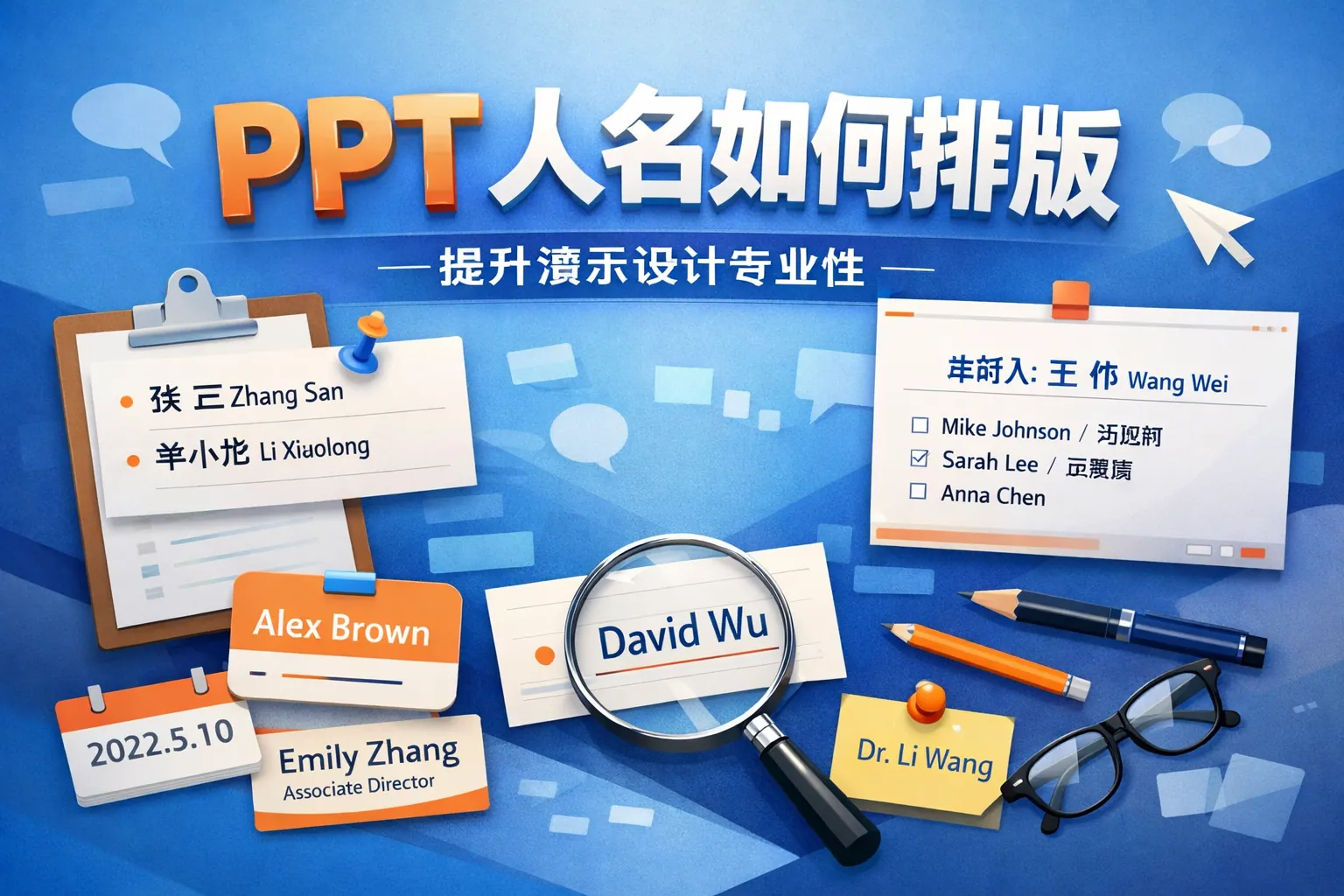 ppt人名如何排版