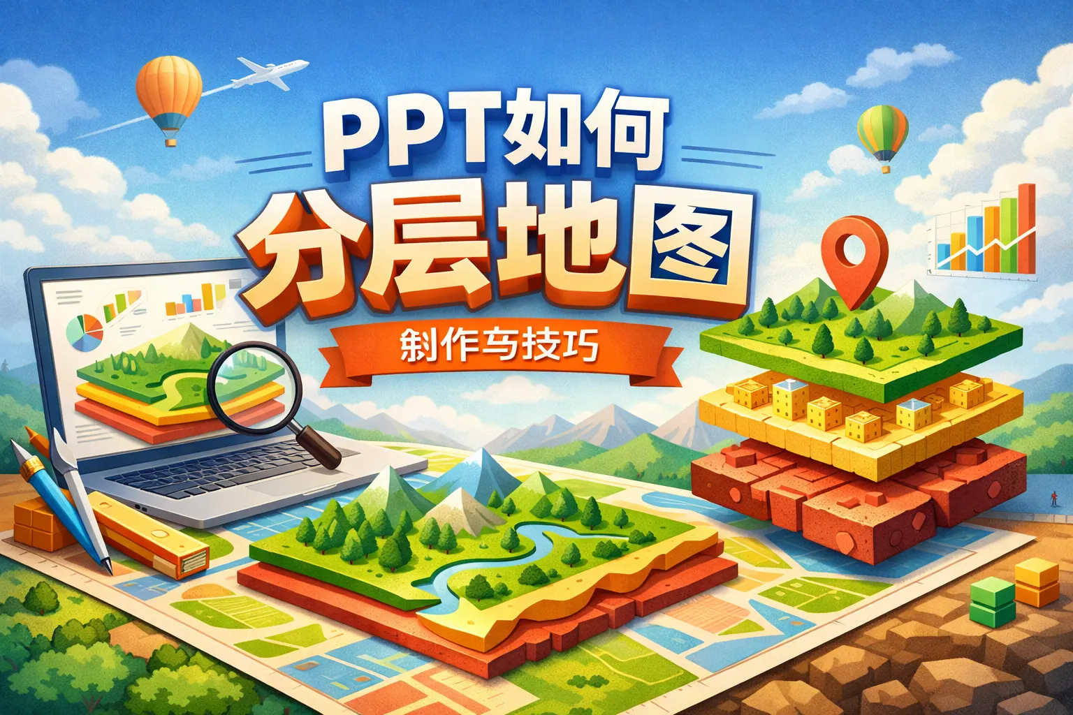 ppt如何分层地图