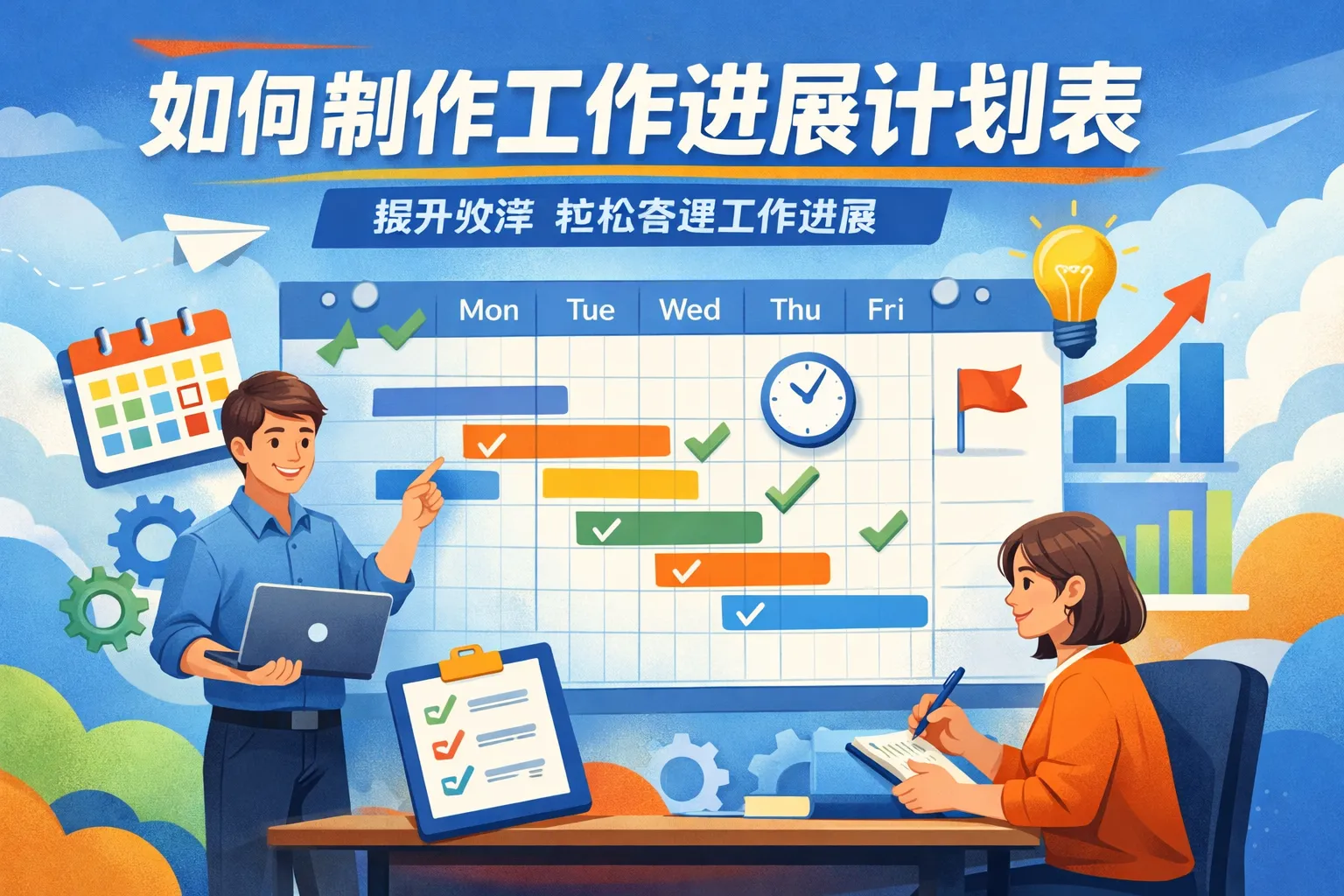 如何制作工作进展计划表