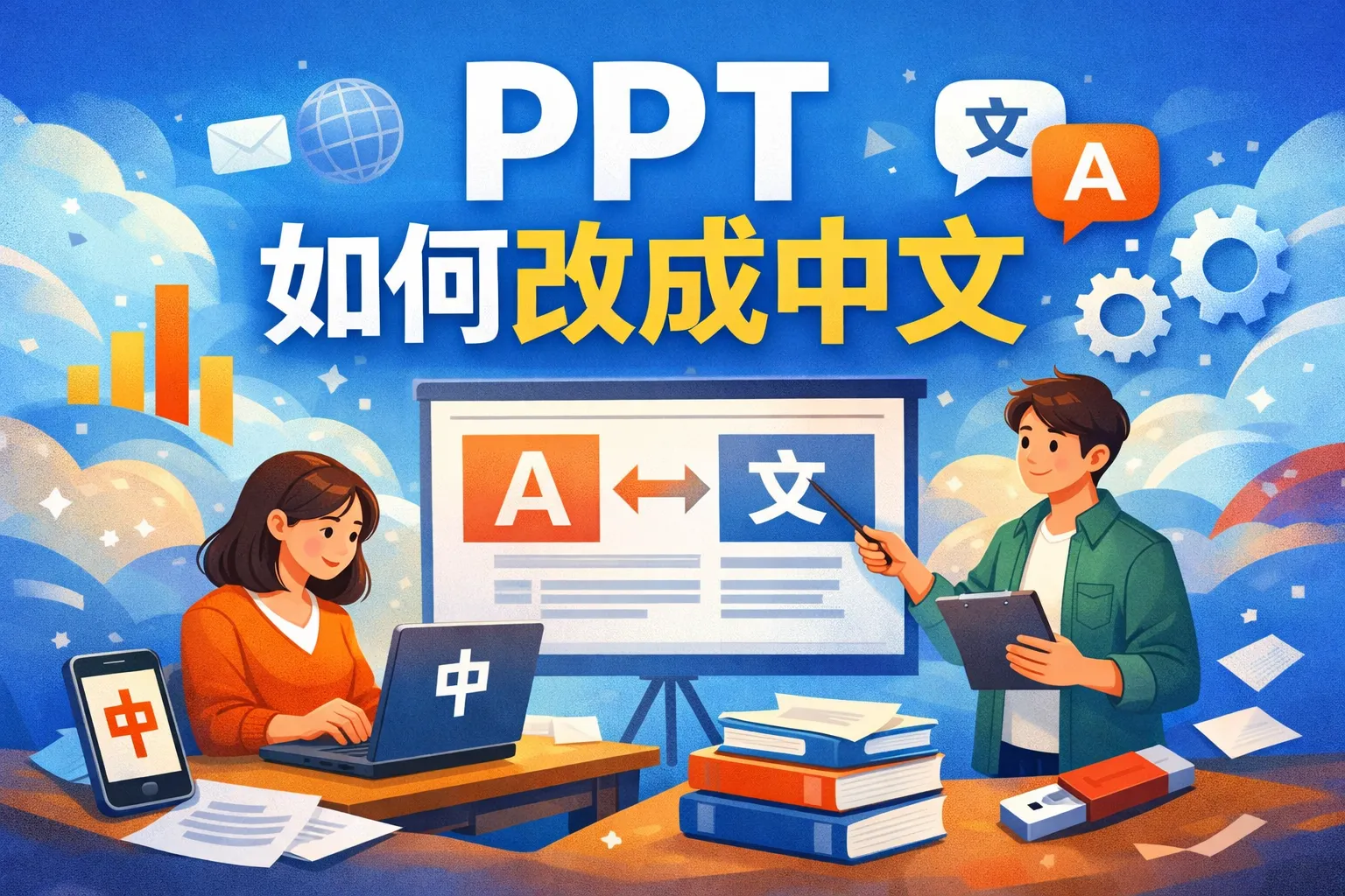 ppt 如何改成中文