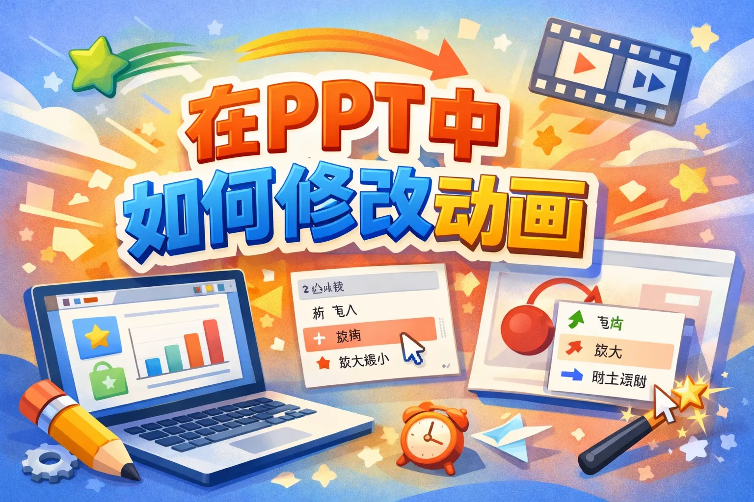 在ppt中如何修改动画