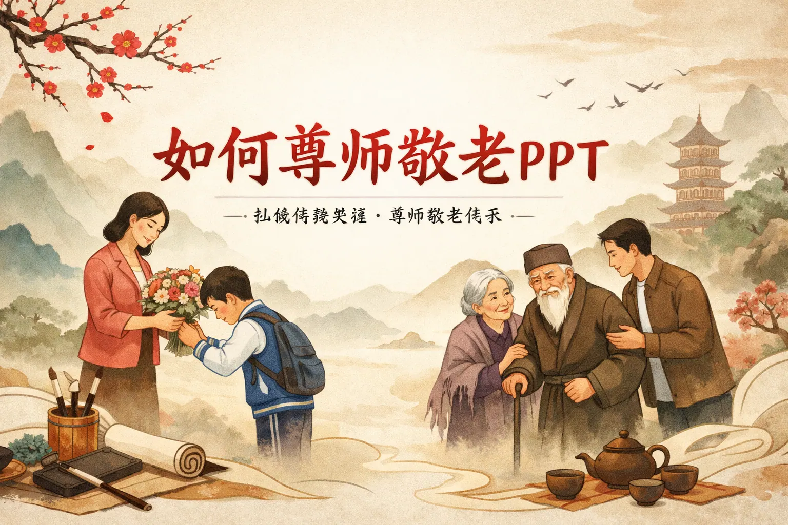 如何尊师敬老ppt