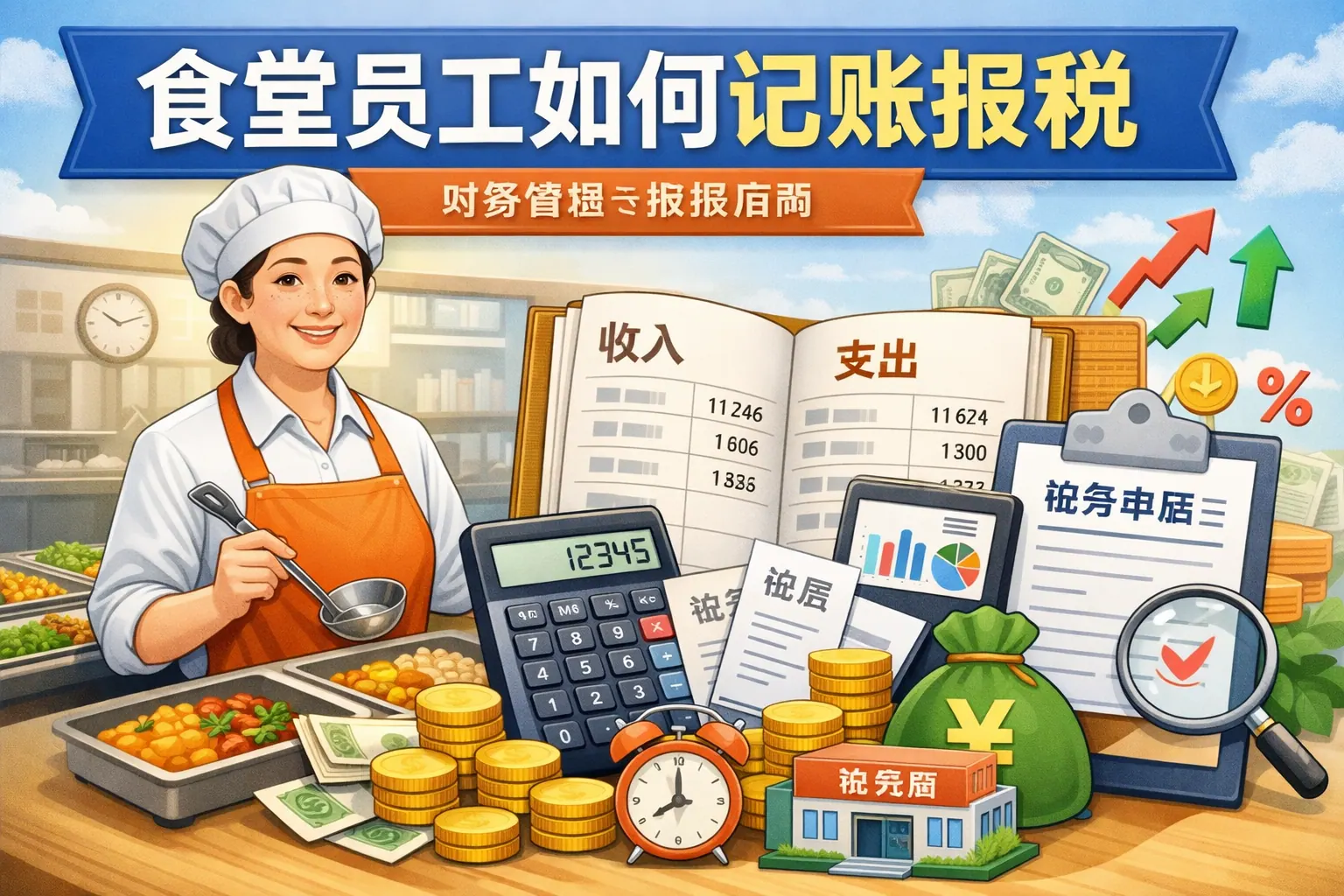 食堂员工如何记账报税