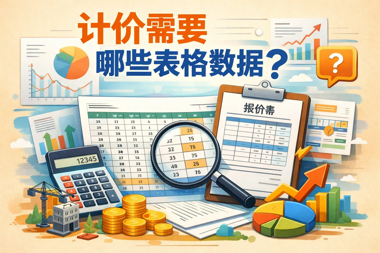 计价需要哪些表格数据