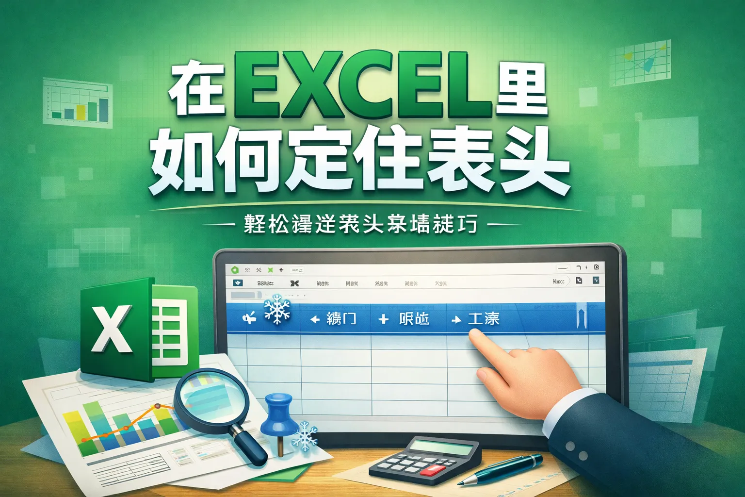 在EXCEL里如何定住表头