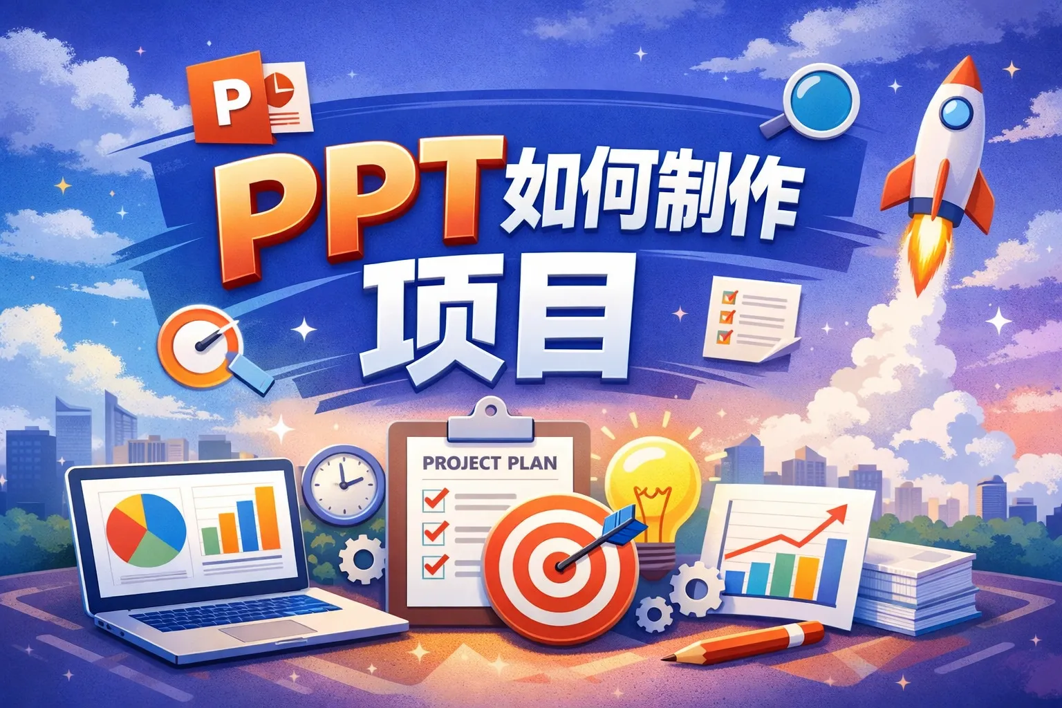 ppt如何制作项目