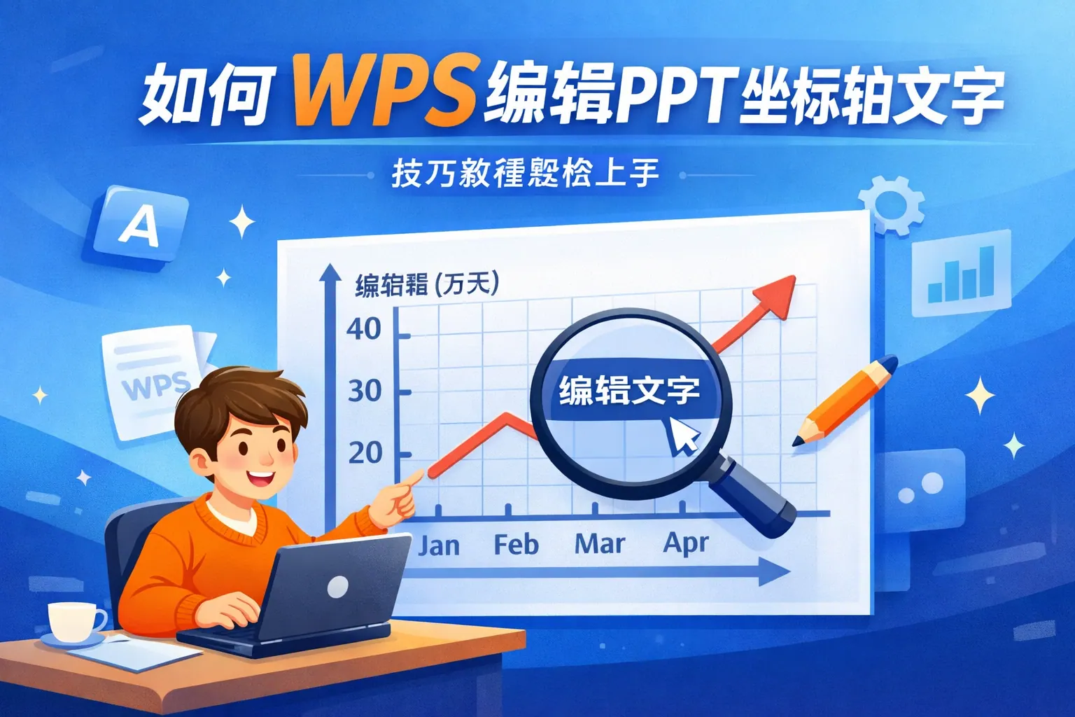 如何wps编辑ppt坐标轴文字