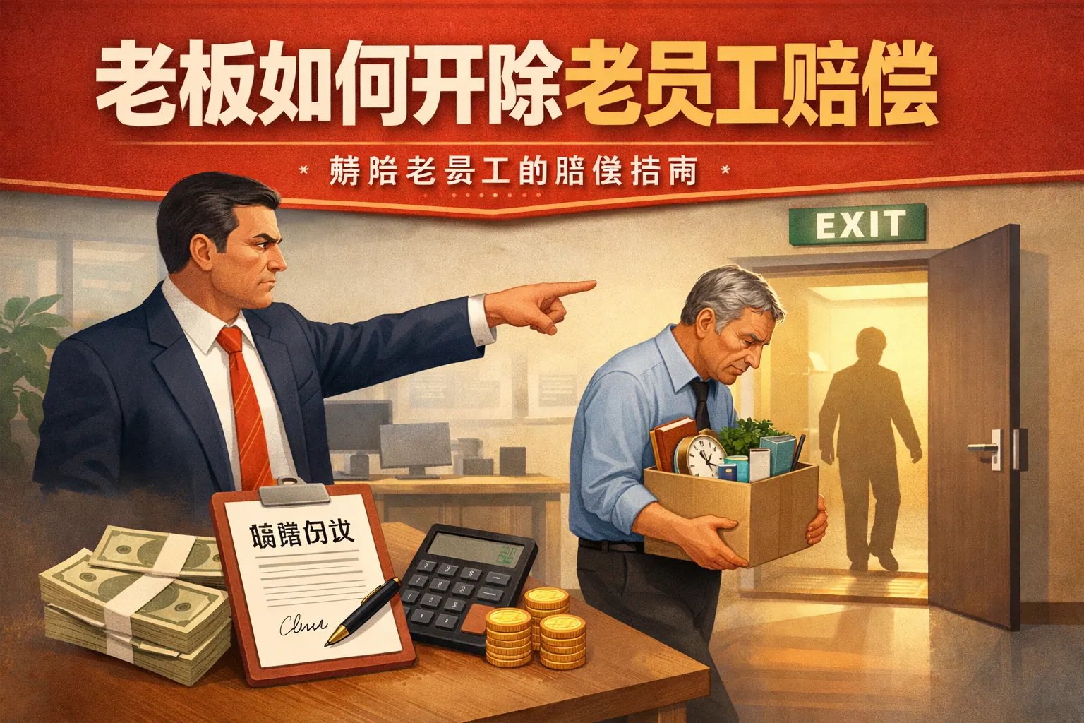 老板如何开除老员工赔偿