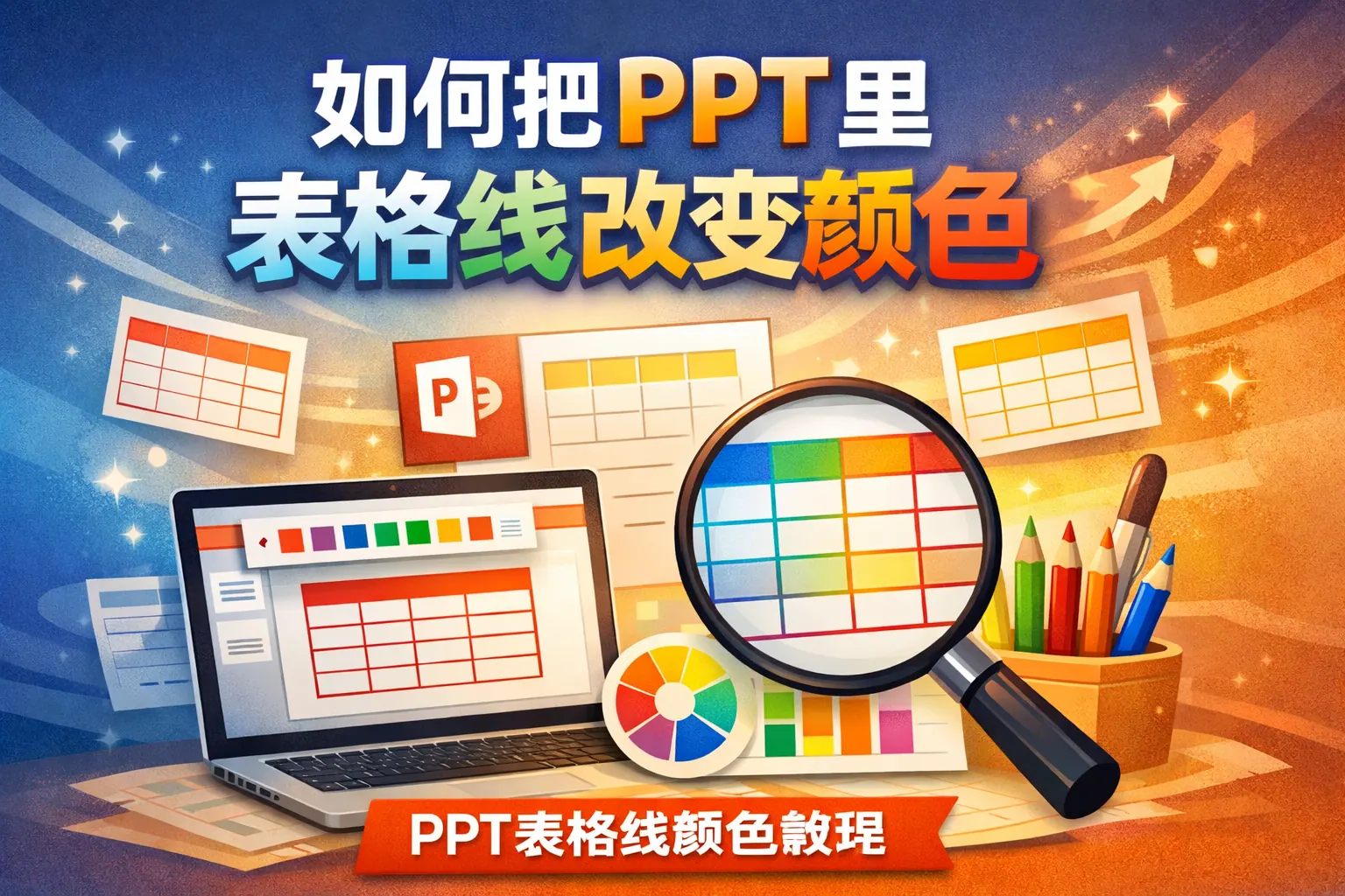 如何把ppt里表格线改变颜色