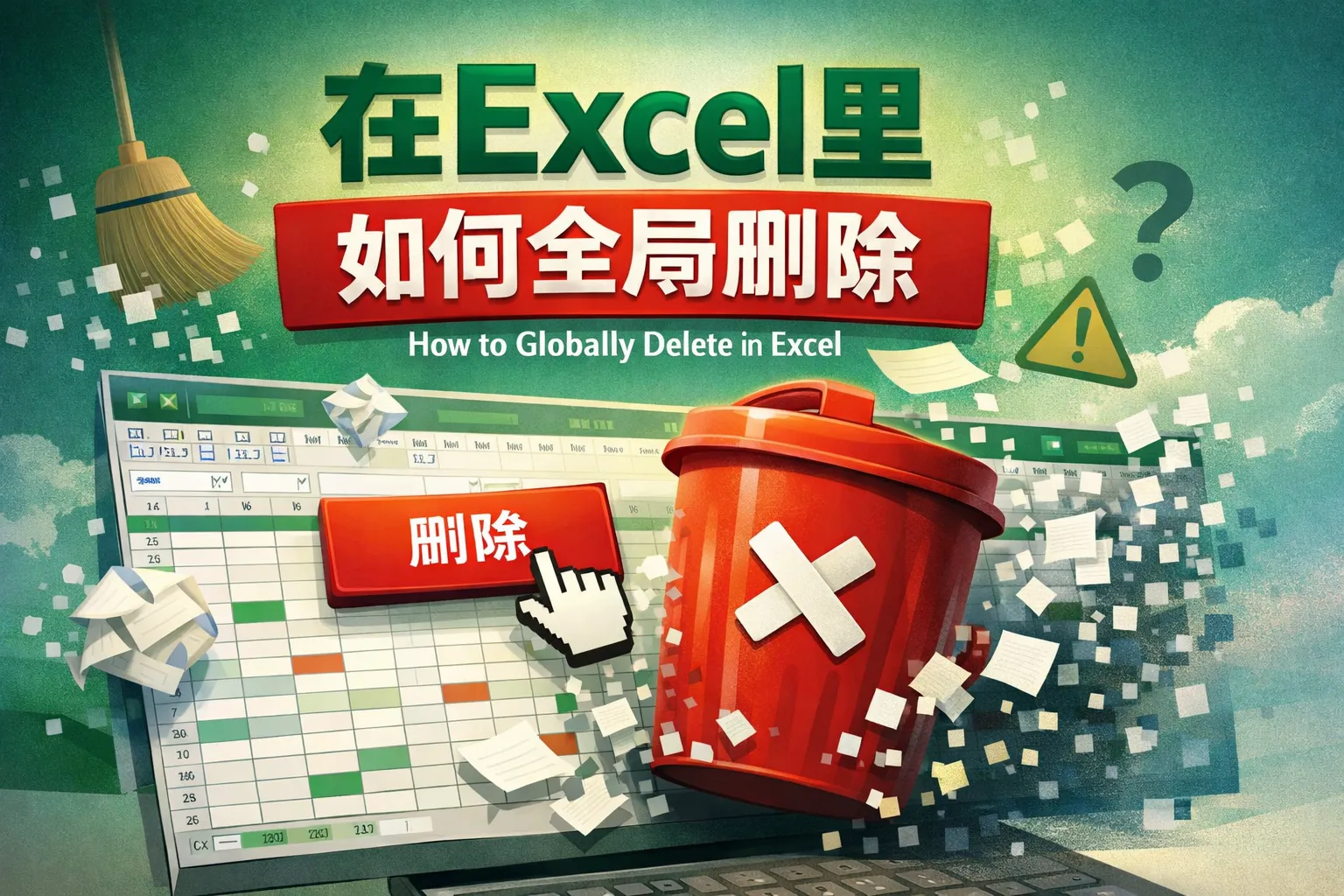 在excel里如何全局删除