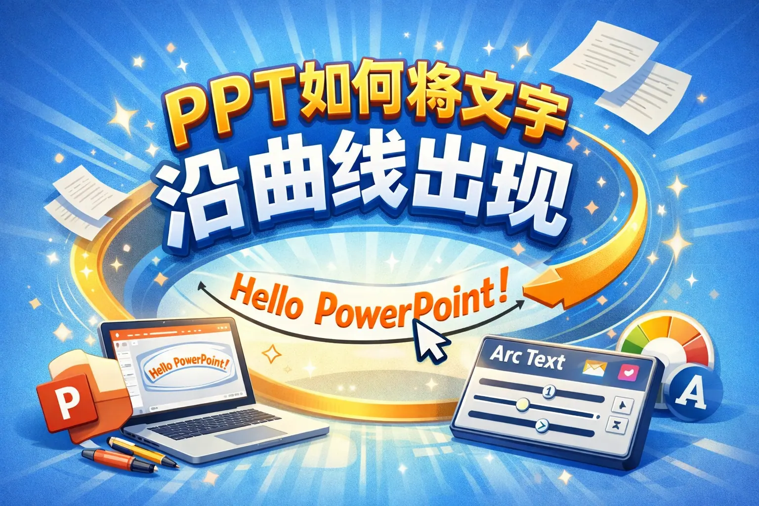 ppt如何将文字沿曲线出现
