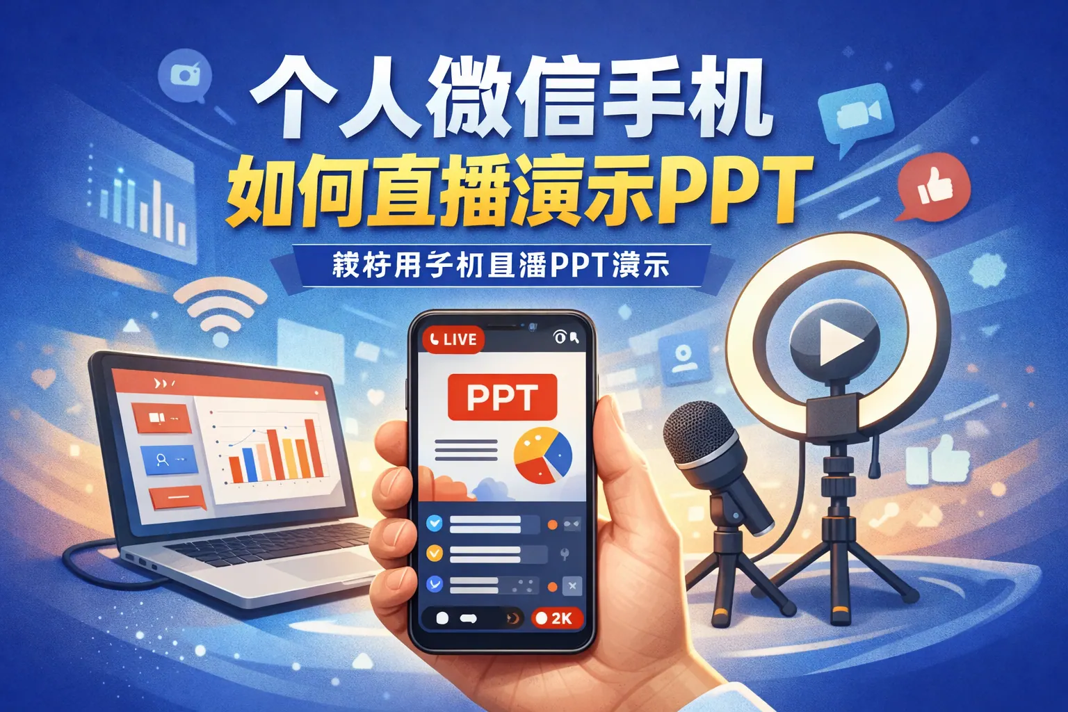 个人微信手机如何直播演示ppt
