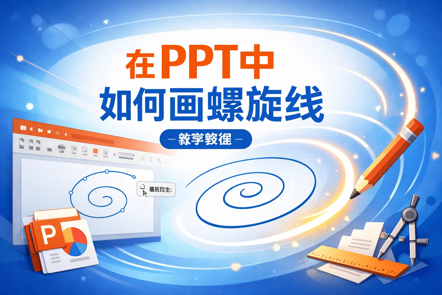 在ppt中如何画螺旋线