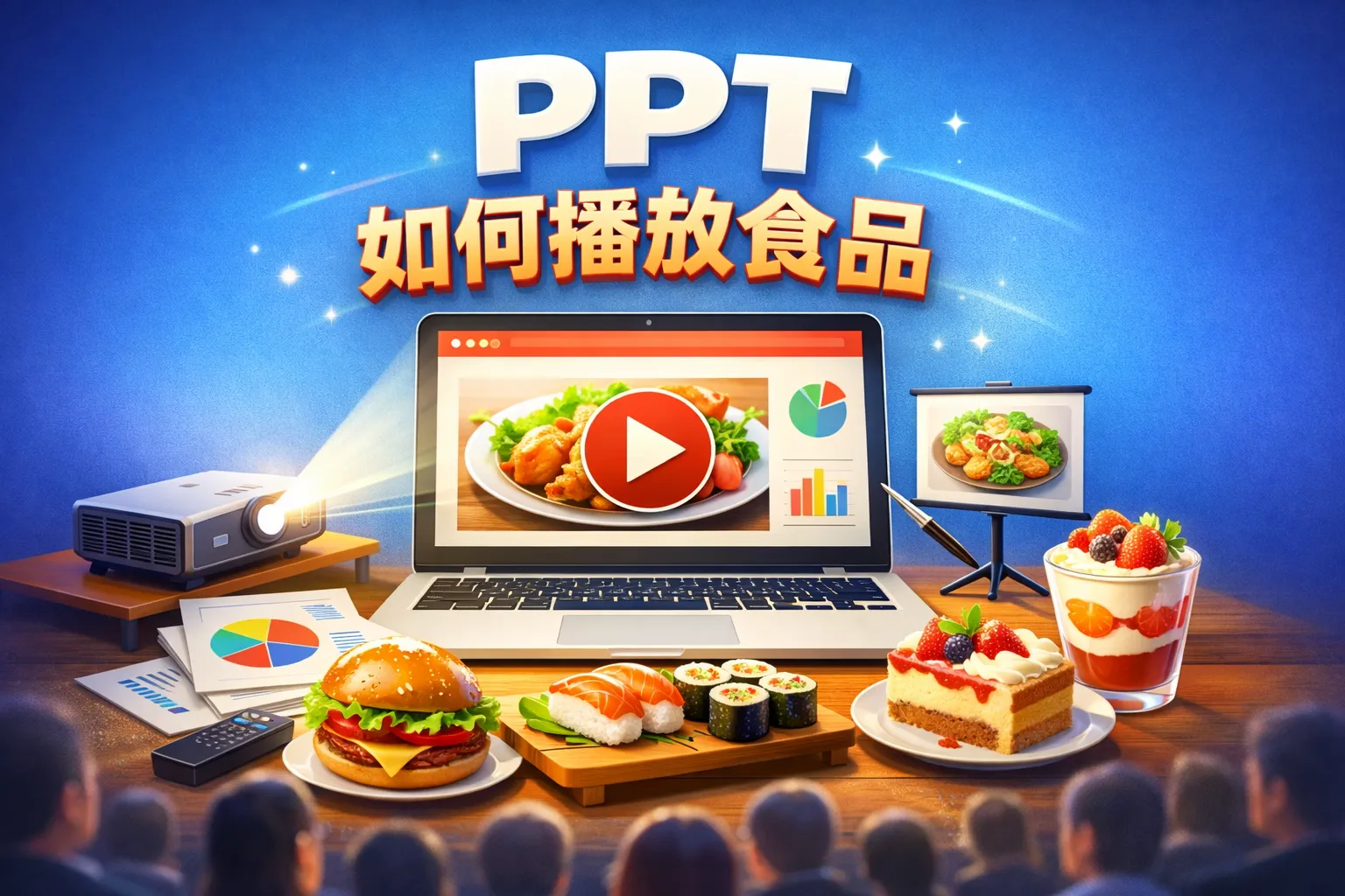 ppt如何播放食品