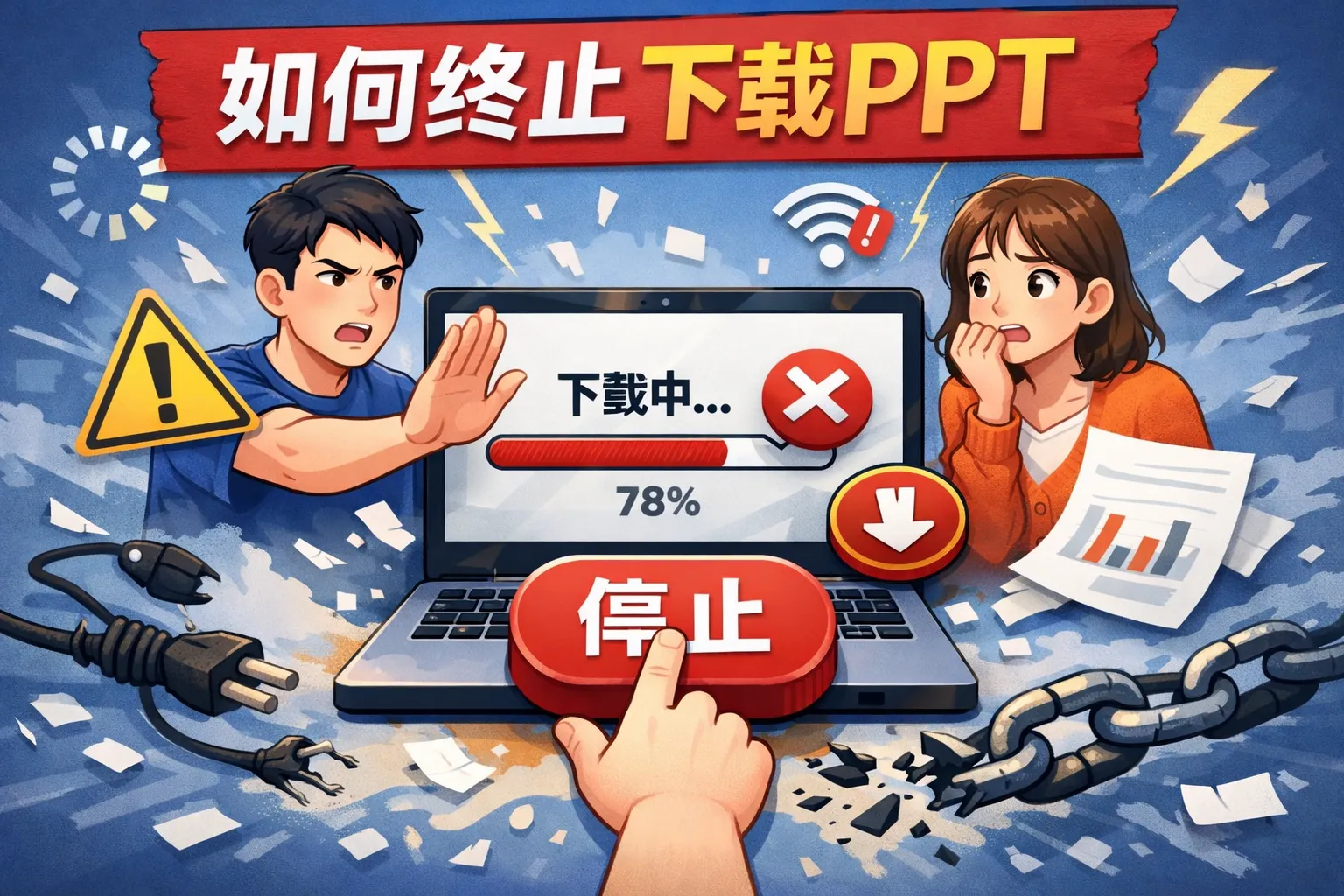如何终止下载ppt