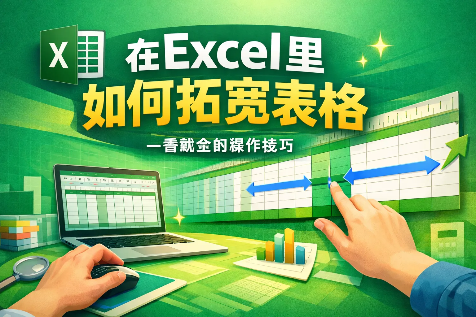 在excel里如何拓宽表格
