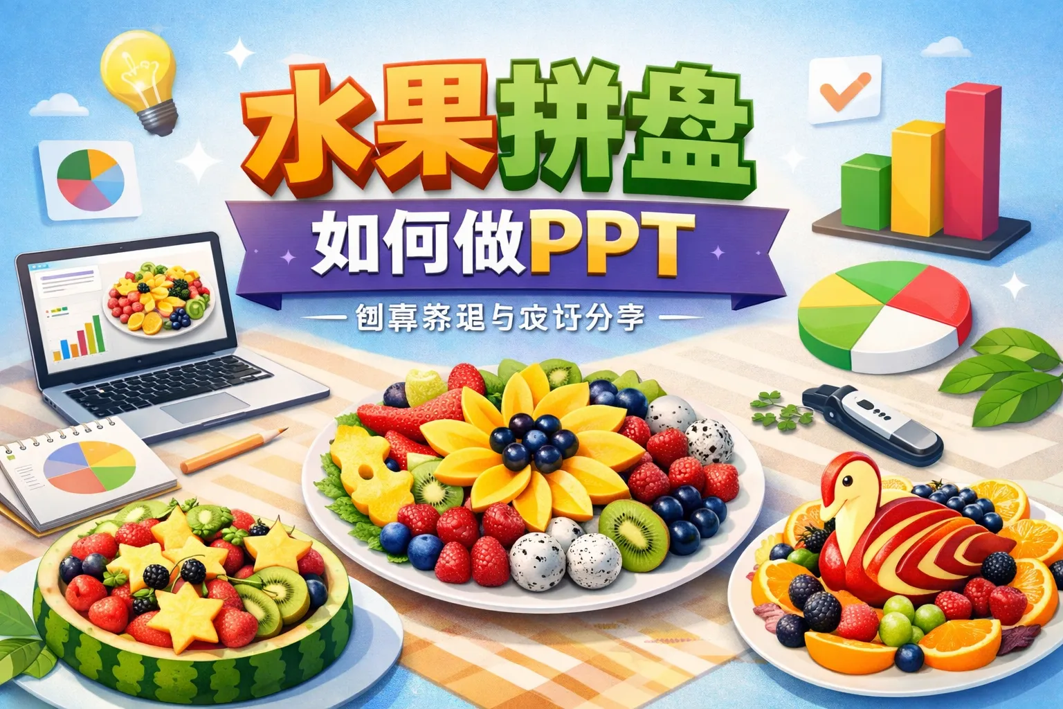 水果拼盘如何做ppt