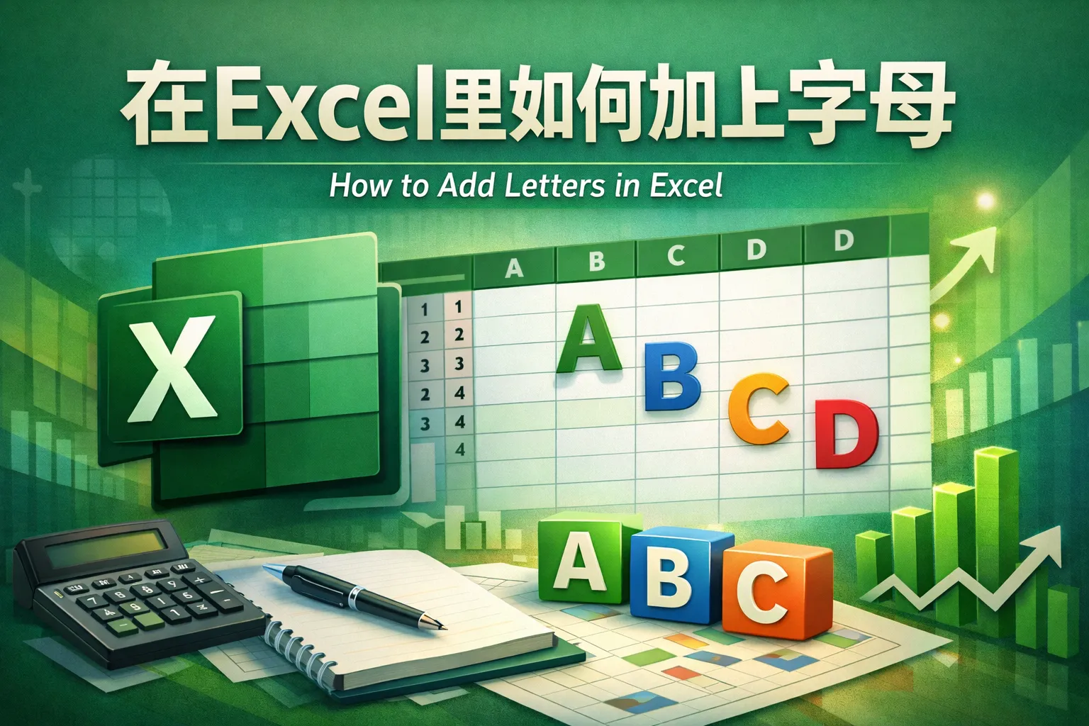 在excel里如何加上字母