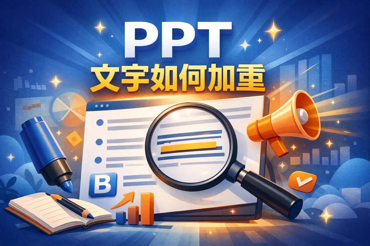 ppt文字如何加重