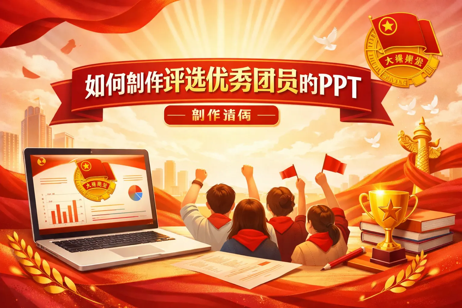 如何制作评选优秀团员的ppt