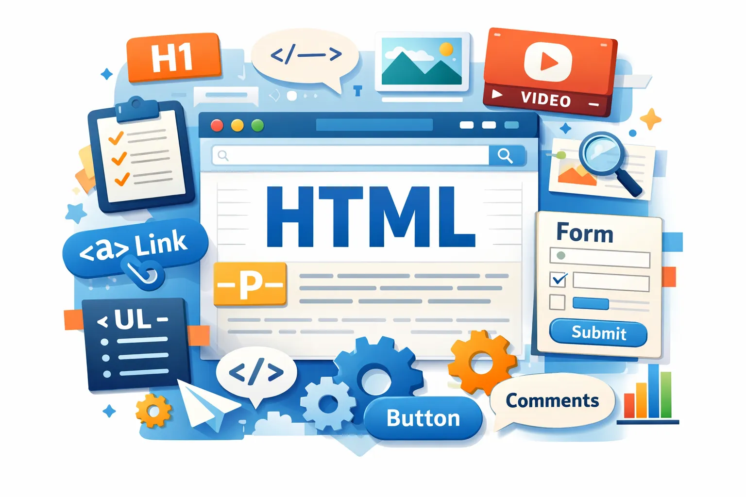 html文档中包含了哪些网页元素