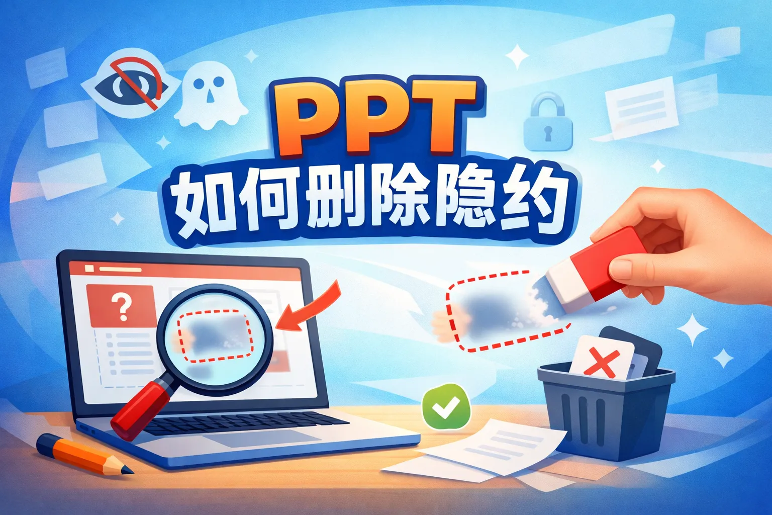 ppt如何删除隐约