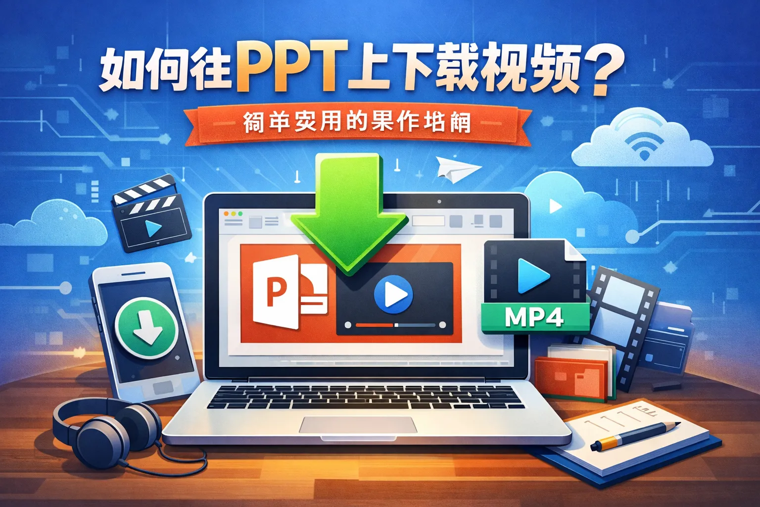 如何往ppt上下载视频