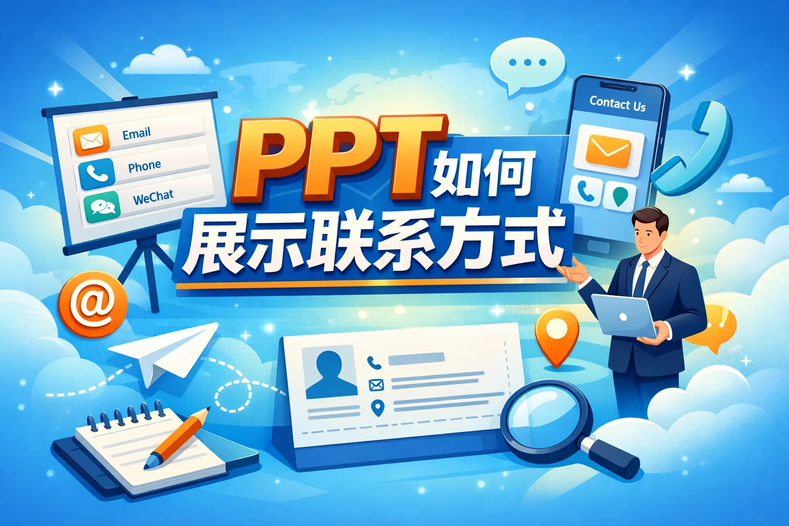 PPT如何展示联系方式