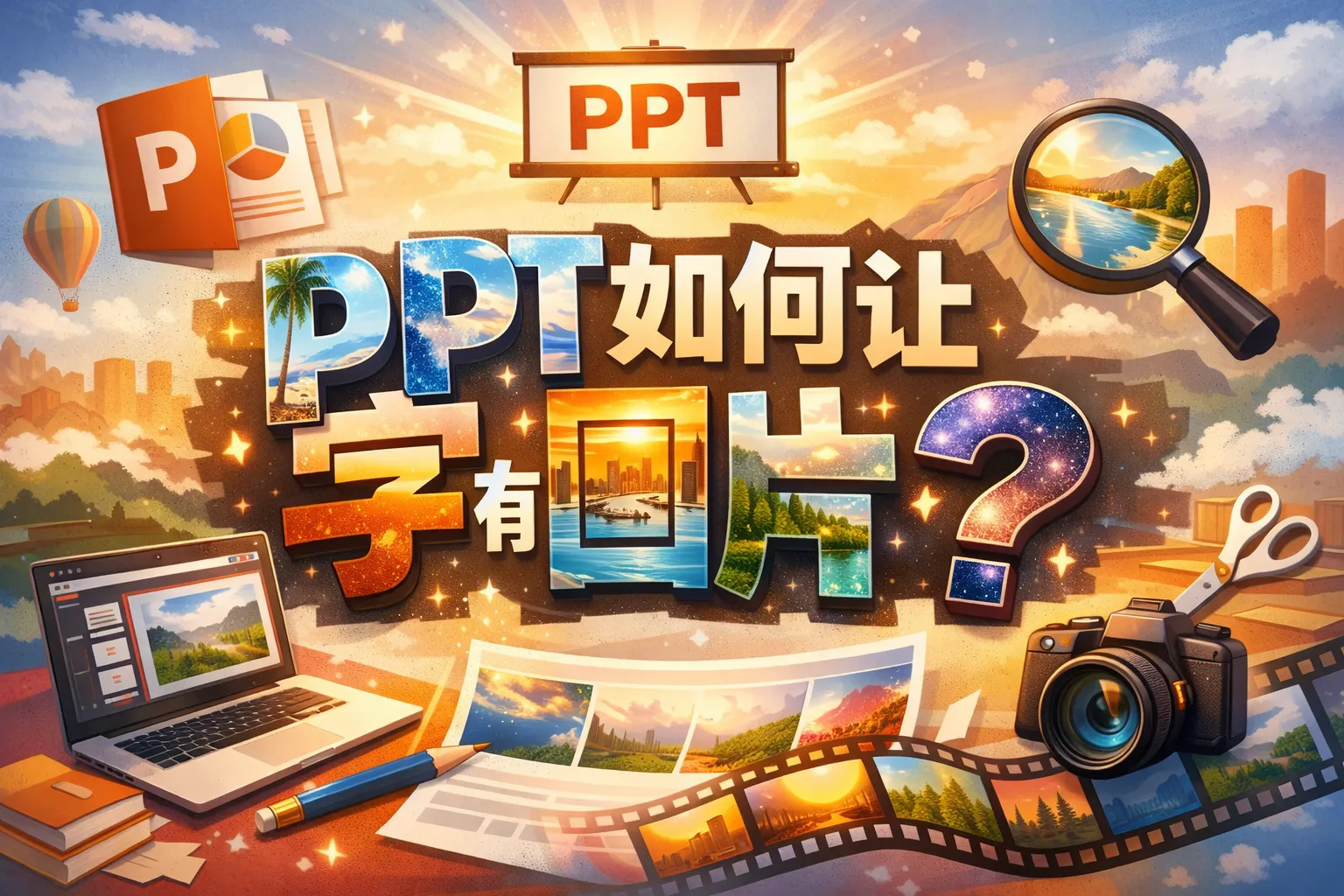 ppt如何让字有图片