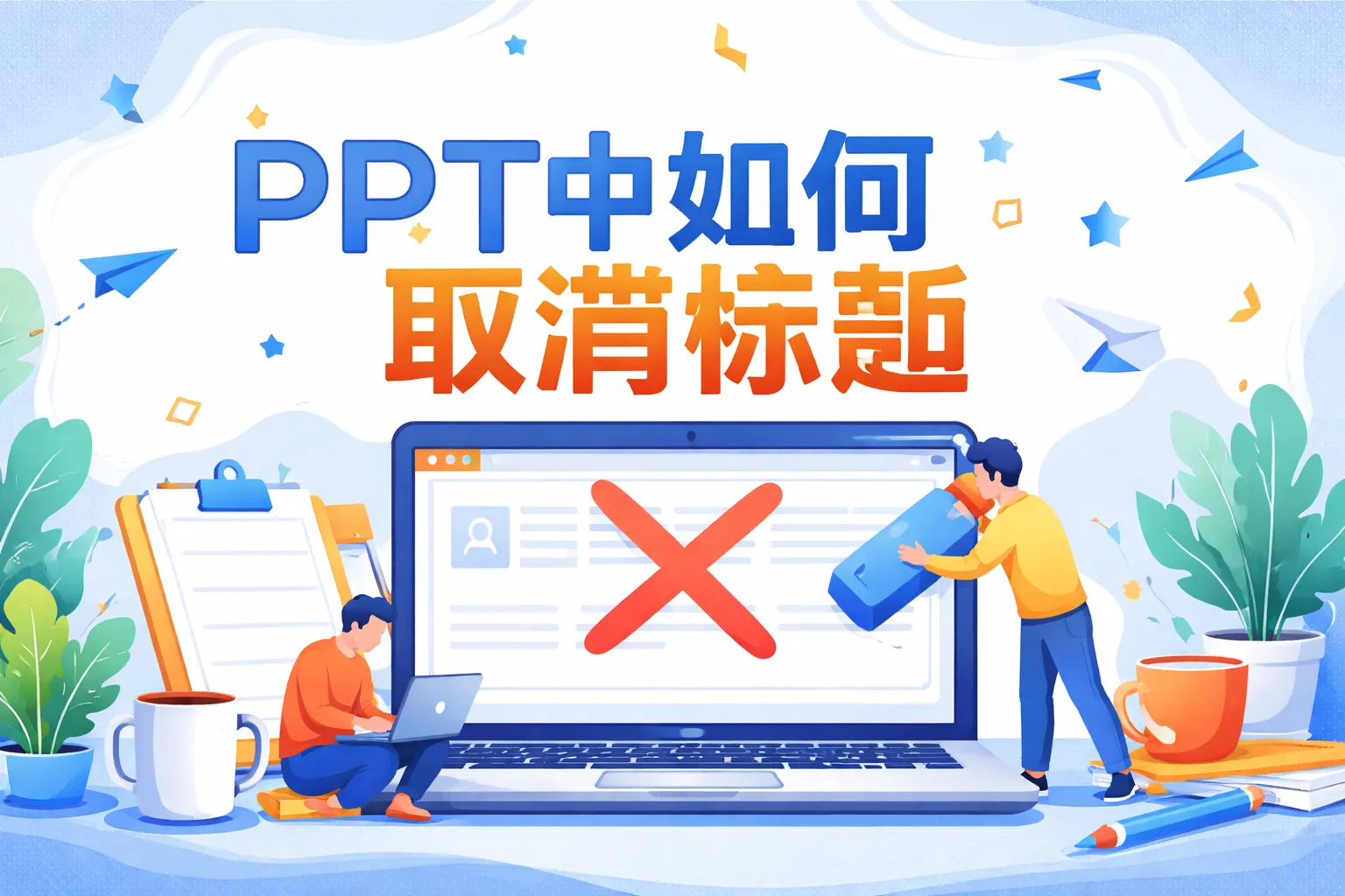 ppt中如何取消标题
