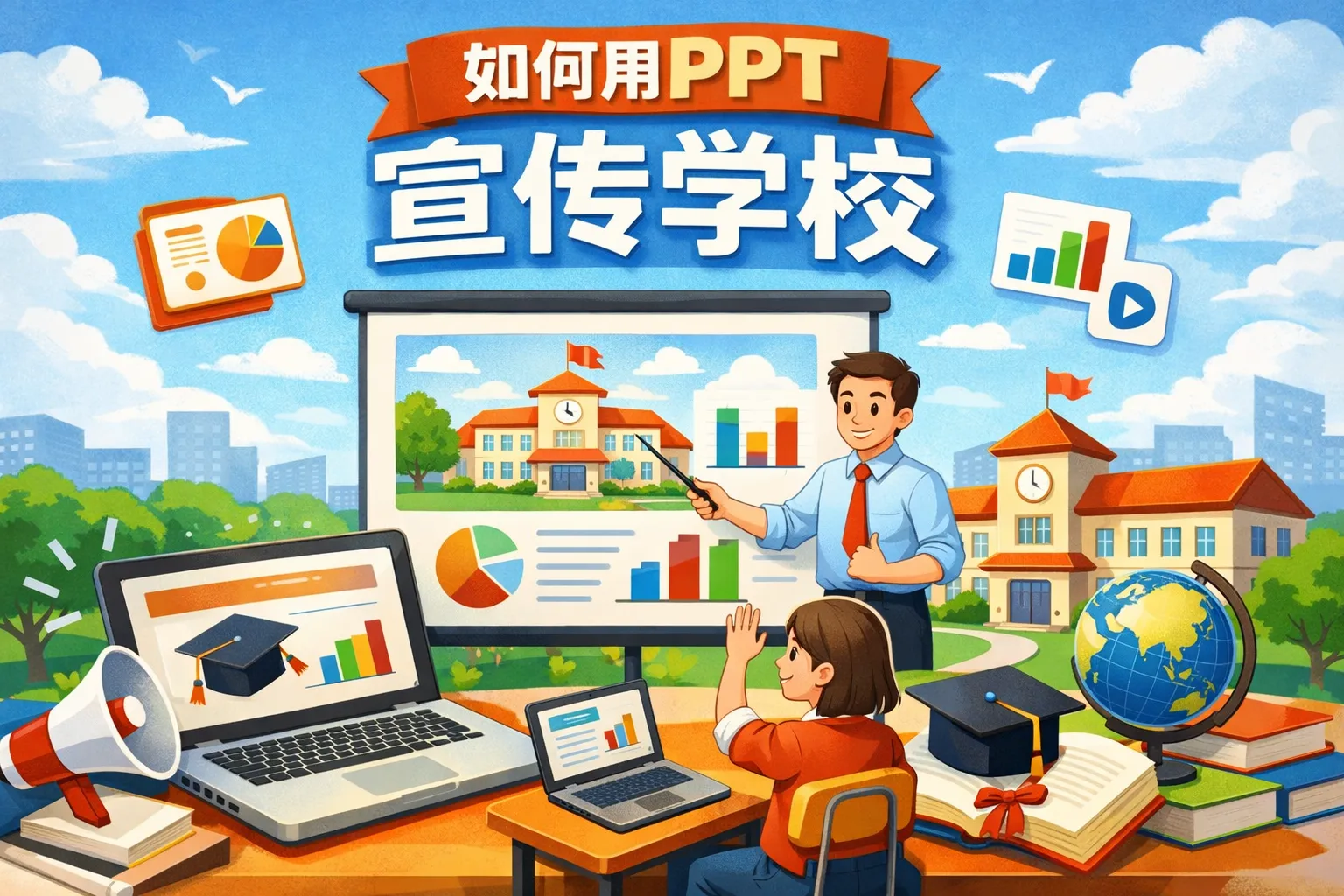 如何用ppt宣传学校