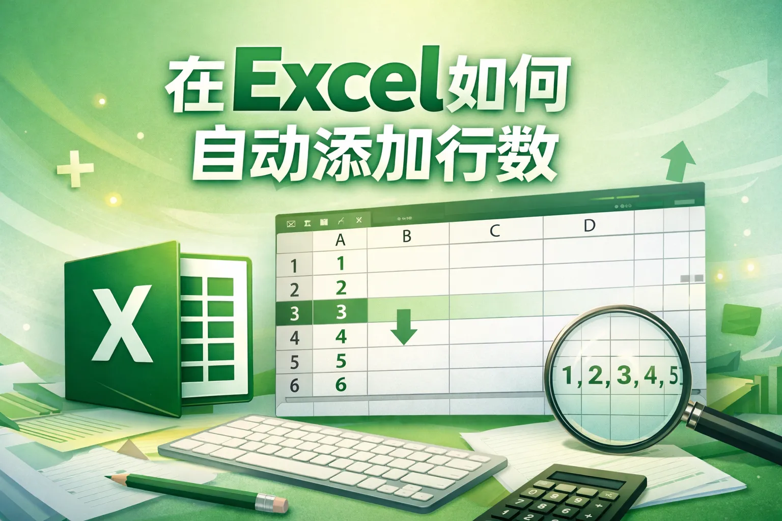 在excel如何自动添加行数