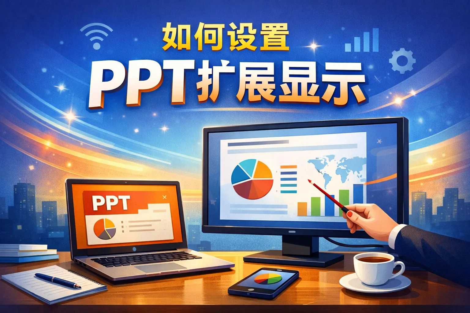如何设置ppt扩展显示