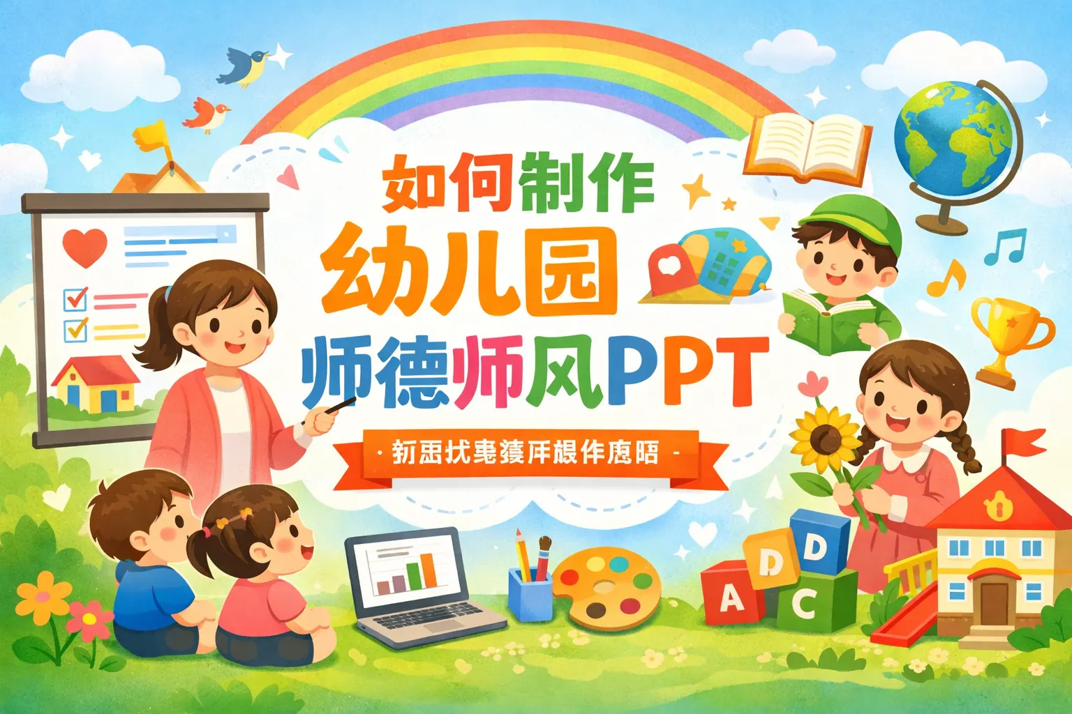 如何制作幼儿园师德师风ppt