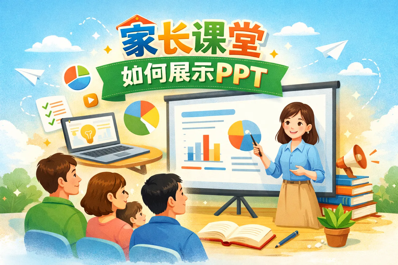 家长课堂ppt如何展示ppt