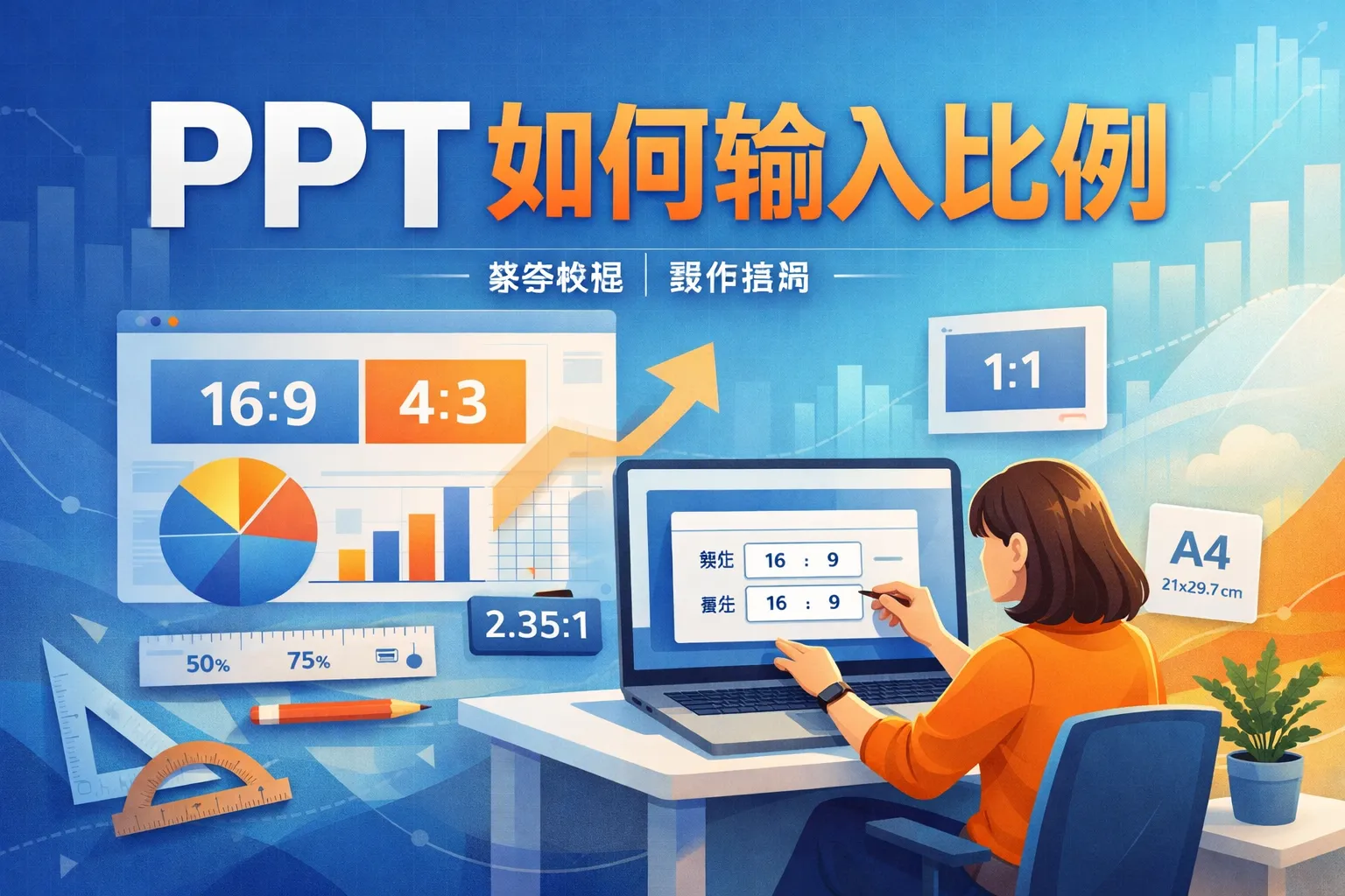 ppt如何输入比例