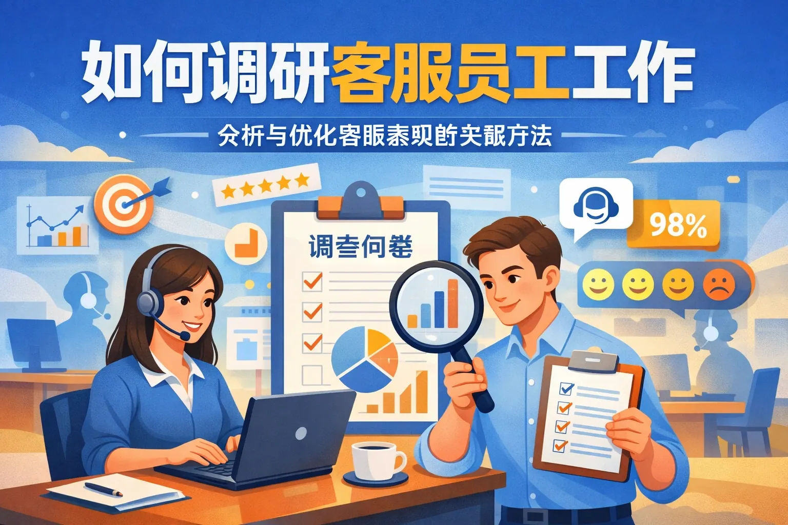 如何调研客服员工工作