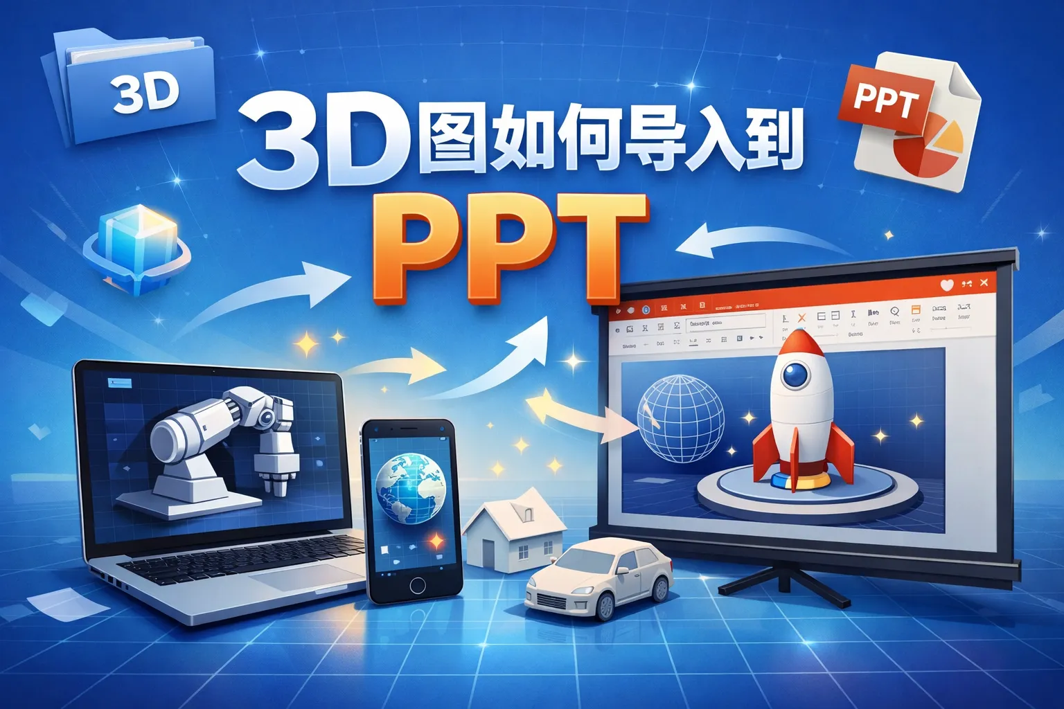3d图如何导入到ppt