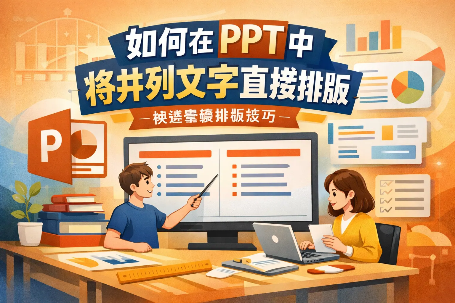 如何在ppt中将并列文字直接排版