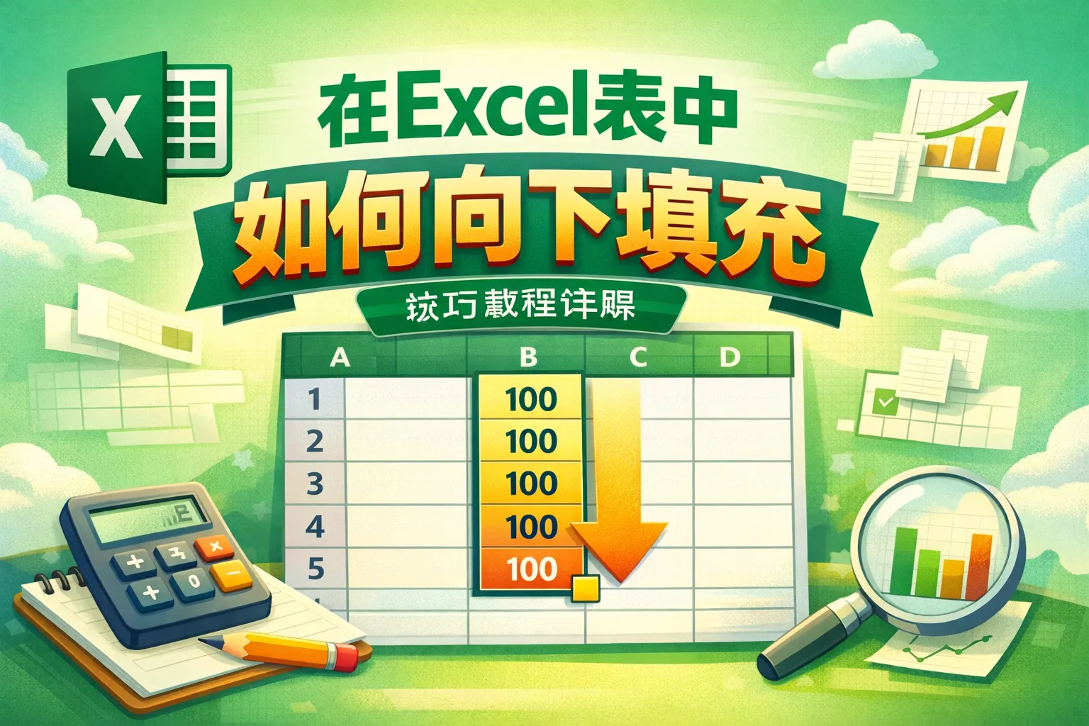 在excel表中如何向下填充