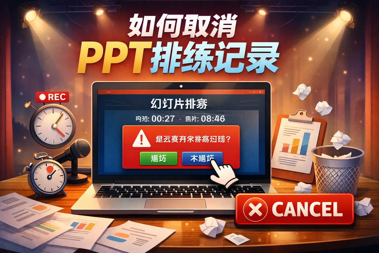 如何取消ppt排练记录